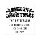 Vrolijk Kerstmis Modern het Adres van de Terugkeer Zelfinktende Stempel (Design)