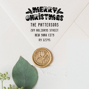 Vrolijk Kerstmis Modern het Adres van de Terugkeer Zelfinktende Stempel
