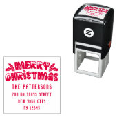 Vrolijk Kerstmis Modern het Adres van de Terugkeer Zelfinktende Stempel (In situ)