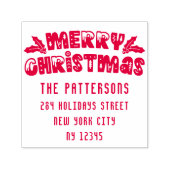 Vrolijk Kerstmis Modern het Adres van de Terugkeer Zelfinktende Stempel (Design)