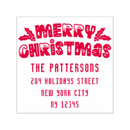 Vrolijk Kerstmis Modern het Adres van de Terugkeer Zelfinktende Stempel