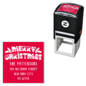 Vrolijk Kerstmis Modern het Adres van de Terugkeer Zelfinktende Stempel (In situ)