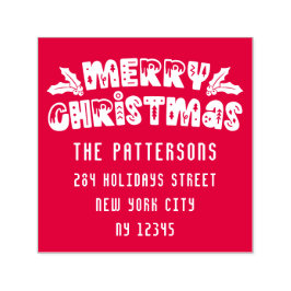 Vrolijk Kerstmis Modern het Adres van de Terugkeer Zelfinktende Stempel