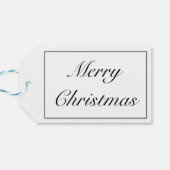 Vrolijk Kerstmis Modern Minimalistisch Wit Zwart Cadeaulabel (Achterkant Horizontaal)