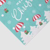 Vrolijk Kerstmis Modern Parachutespringen Santa Tissuepapier (Detail)