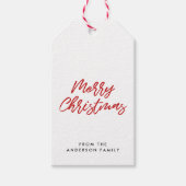 Vrolijk Kerstmis modern rood Cadeaulabel (Voorkant)