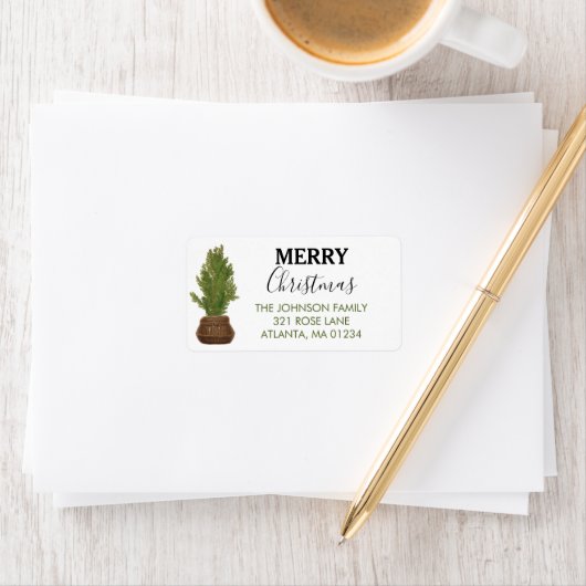 Vrolijk Kerstmis Modern Rustiek Retouradres Etiket (Insitu)