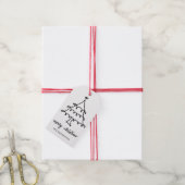 Vrolijk Kerstmis Modern Script Kerstboom Cadeaulabel (Met Touw)