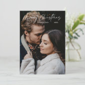 Vrolijk Kerstmis Modern Scriptminimalisme Feestdagenkaart (Staand voorkant)