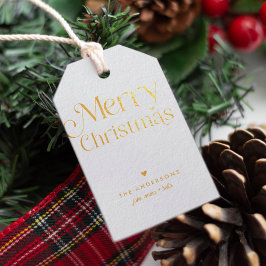 Vrolijk Kerstmis Modern Type Cadeaulabels