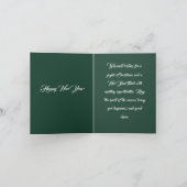 Vrolijk Kerstmis Modern Vier Fotocollage Groen Feestdagen Kaart (Binnen)