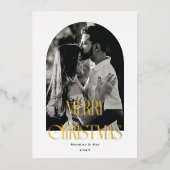 Vrolijk Kerstmis Moderne Boog Folie Feestdagenkaart (Voorkant)