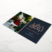 Vrolijk Kerstmis Moderne Boom Foto Folie Feestdagenkaart (Gedraaid)