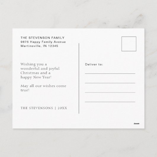 Vrolijk Kerstmis Moderne Eenvoudige Foto Feestdagenkaart (Achterkant)