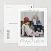 Vrolijk Kerstmis moderne eenvoudige foto Vakantie Briefkaart (Voorkant / Achterkant)