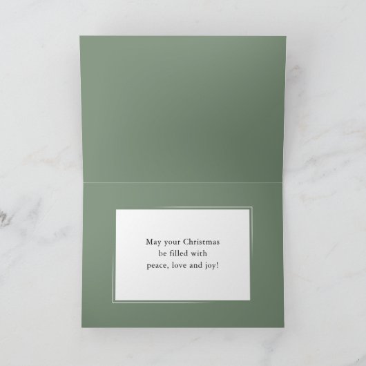 Vrolijk Kerstmis Moderne Familie Foto Elegant Groe Feestdagen Kaart (Binnen)