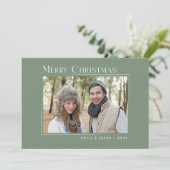 Vrolijk Kerstmis Moderne Familie Foto Elegant Groe Feestdagenkaart (Staand voorkant)