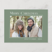 Vrolijk Kerstmis Moderne Familie Foto Elegant Groe Feestdagenkaart (Voorkant)