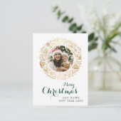 Vrolijk Kerstmis Moderne Foto Kerstkrans Feestdagenkaart (Staand voorkant)