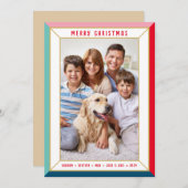 VROLIJK KERSTMIS moderne foto kleur blok rand Feestdagenkaart (Voorkant / Achterkant)