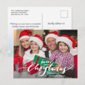 Vrolijk Kerstmis Moderne FOTO Vakantie Groet Briefkaart (Voorkant / Achterkant)