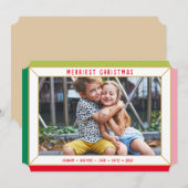 VROLIJK KERSTMIS moderne fotokleur facet border Feestdagenkaart (Voorkant / Achterkant)