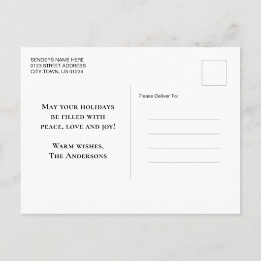 Vrolijk Kerstmis Moderne Kalligrafie Elegante Foto Feestdagenkaart (Achterkant)