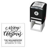 Vrolijk Kerstmis Moderne Kalligrafie Retouradres Zelfinktende Stempel (In situ)