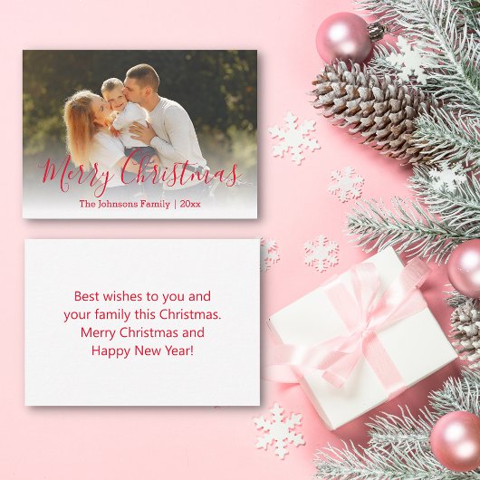 Vrolijk Kerstmis Moderne Kalligrafie Vakantie Foto Notitiekaartje