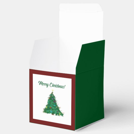 Vrolijk Kerstmis Moderne Kunst Schattige Tiny Tree Bedankdoosjes (Geopend)