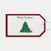 Vrolijk Kerstmis Moderne Kunst Schattige Tiny Tree Cadeaulabel (Voorkant (Horizontaal))