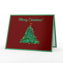 Vrolijk Kerstmis Moderne Kunst Schattige Tiny Tree