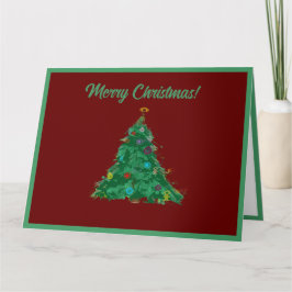 Vrolijk Kerstmis Moderne Kunst Schattige Tiny Tree Kaart