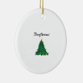 Vrolijk Kerstmis Moderne Kunst Schattige Tiny Tree Keramisch Ornament (Rechts)