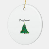 Vrolijk Kerstmis Moderne Kunst Schattige Tiny Tree Keramisch Ornament (Links)