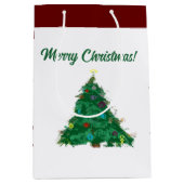 Vrolijk Kerstmis Moderne Kunst Schattige Tiny Tree Medium Cadeauzakje (Voorkant)