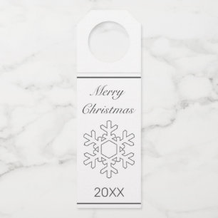 Vrolijk Kerstmis Moderne Minimalistische Witte Ver Flessenhanger