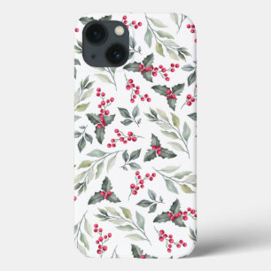 Vrolijk Kerstmis Moderne Mistletoe Case-Mate iPhone Case