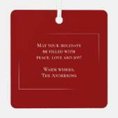 Vrolijk Kerstmis Moderne Stijl Elegante Familie Fo Metalen Ornament (Achterkant)