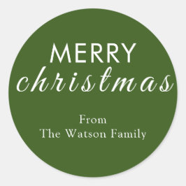Vrolijk Kerstmis Moderne Typografie Ronde Sticker