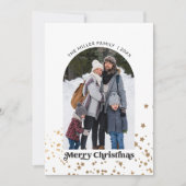 Vrolijk Kerstmis Moderne Vier Fotocollage Feestdagenkaart (Voorkant)