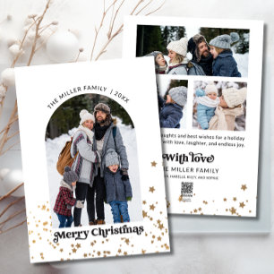 Vrolijk Kerstmis Moderne Vier Fotocollage Feestdagenkaart