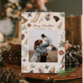 Vrolijk Kerstmis Moderne Waterverf Een foto Feestdagenkaart