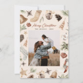 Vrolijk Kerstmis Moderne Waterverf Een foto Feestdagenkaart (Voorkant)