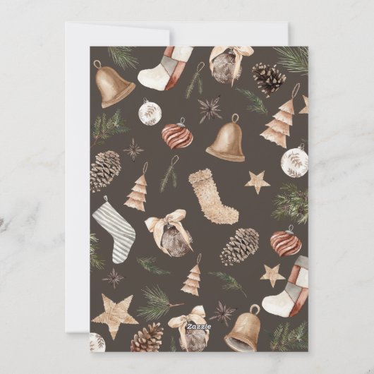 Vrolijk Kerstmis Moderne Waterverf Een foto Feestdagenkaart (Achterkant)