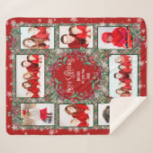 Vrolijk Kerstmis Moeder Familie Foto Collage Sherpa Deken (Voorkant (horizontaal))