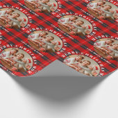 Vrolijk Kerstmis Moeder Rood Plaid Gepersonaliseer Cadeaupapier (Hoek)
