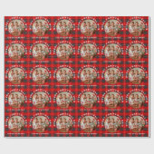 Vrolijk Kerstmis Moeder Rood Plaid Gepersonaliseer Cadeaupapier (Vlak)
