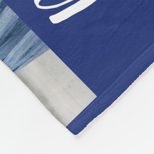 Vrolijk Kerstmis Monogram Fotocollage | Marine Fleece Deken (Hoek)