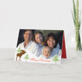 Vrolijk Kerstmis Moose 3 dennen Feestdagen Kaart (Voorkant)